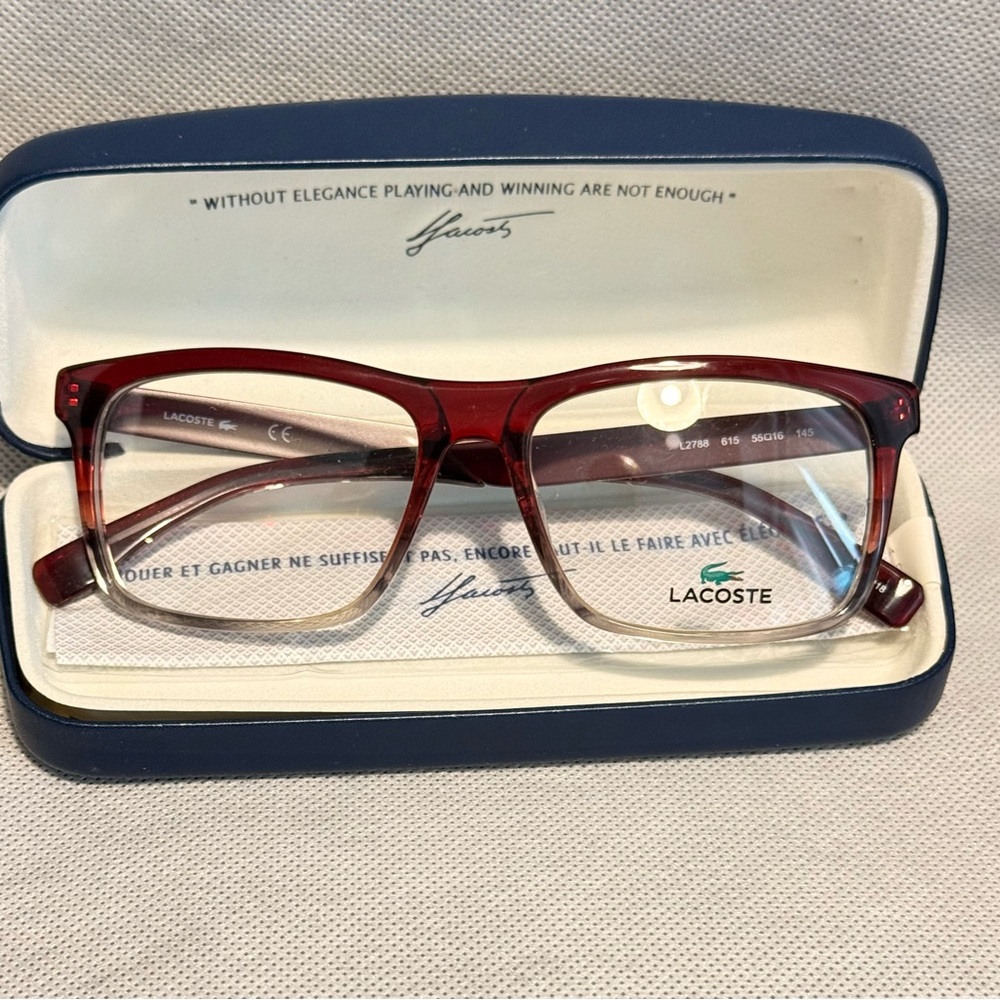 Lacoste Navy Glasses Case
